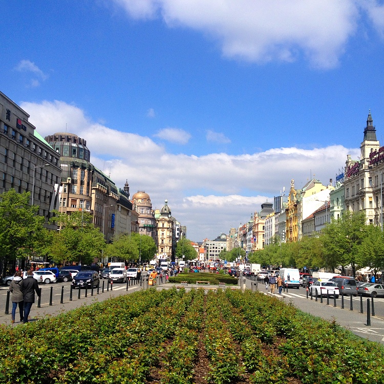 Bustling Wenceslas Square