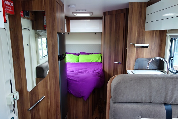 Interior of four-berth Jucy Casa