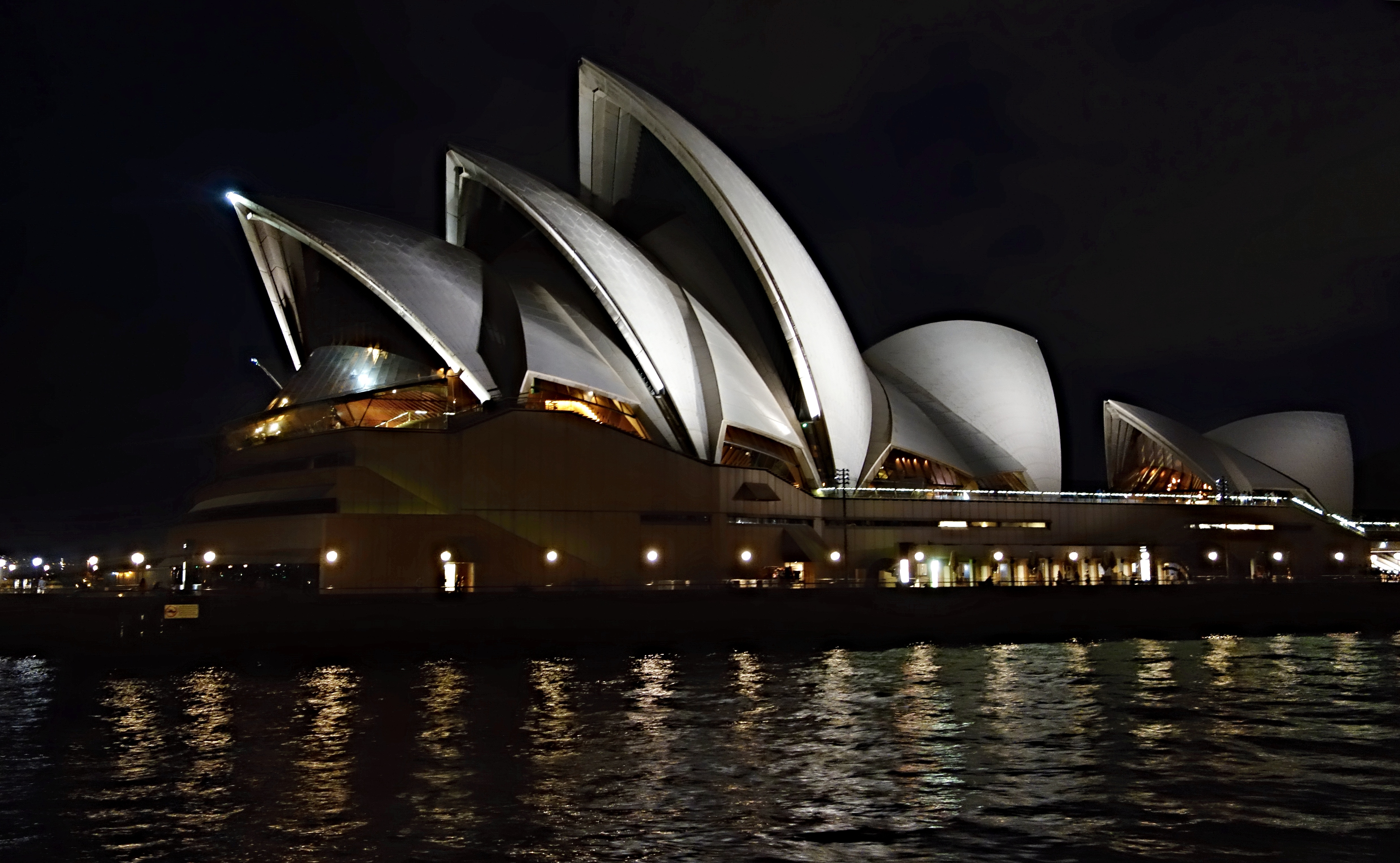 The iconic Sydney Opera House at night