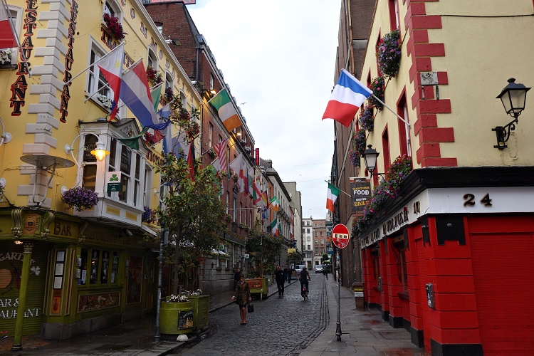 The streets of Temple Bar in Dublin get overcrowded during the St. Patrick's Festival