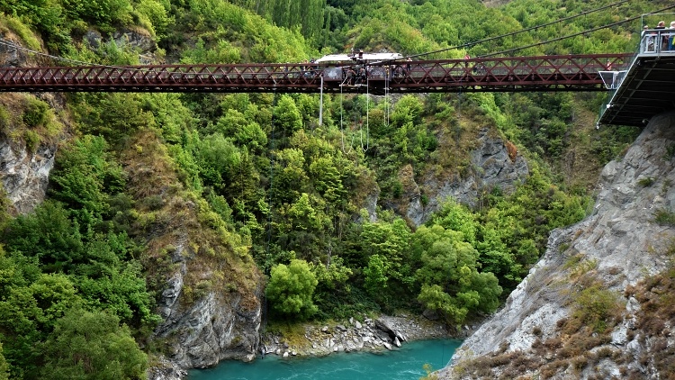 The Kawarau Bridge Bungy is the world's first commercial bungee jumping site