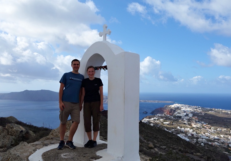 On top of Santorini Island, Greece