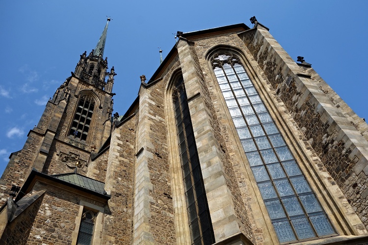 The Cathedral of St. Peter and Paul dominates the skyline of Brno