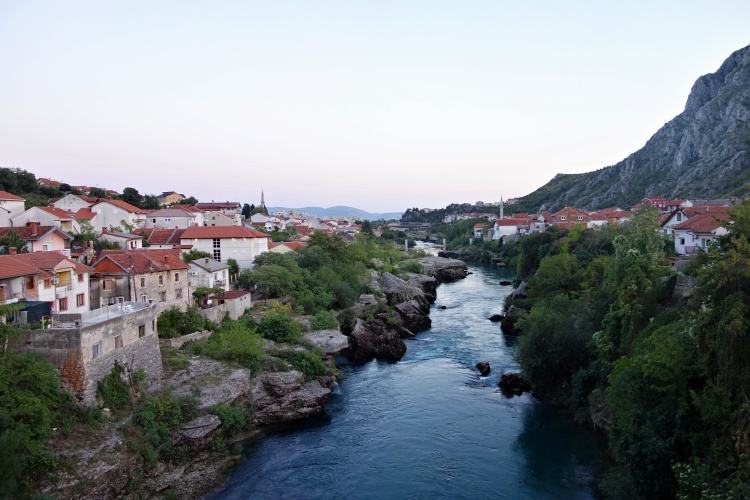 The Neretva River connects the two sides of the city