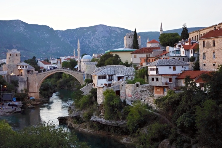 The Old Bridge (Stari Most) was destroyed during the Bosnian war in 1993