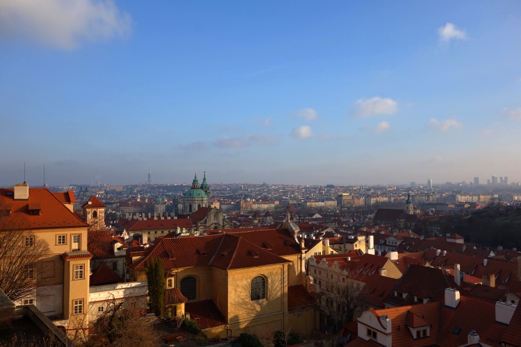Don't miss the beautiful views on the way up to Prague Castle