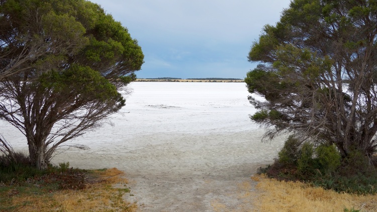 Don't miss the beautiful salt lakes while driving on Kangaroo Island